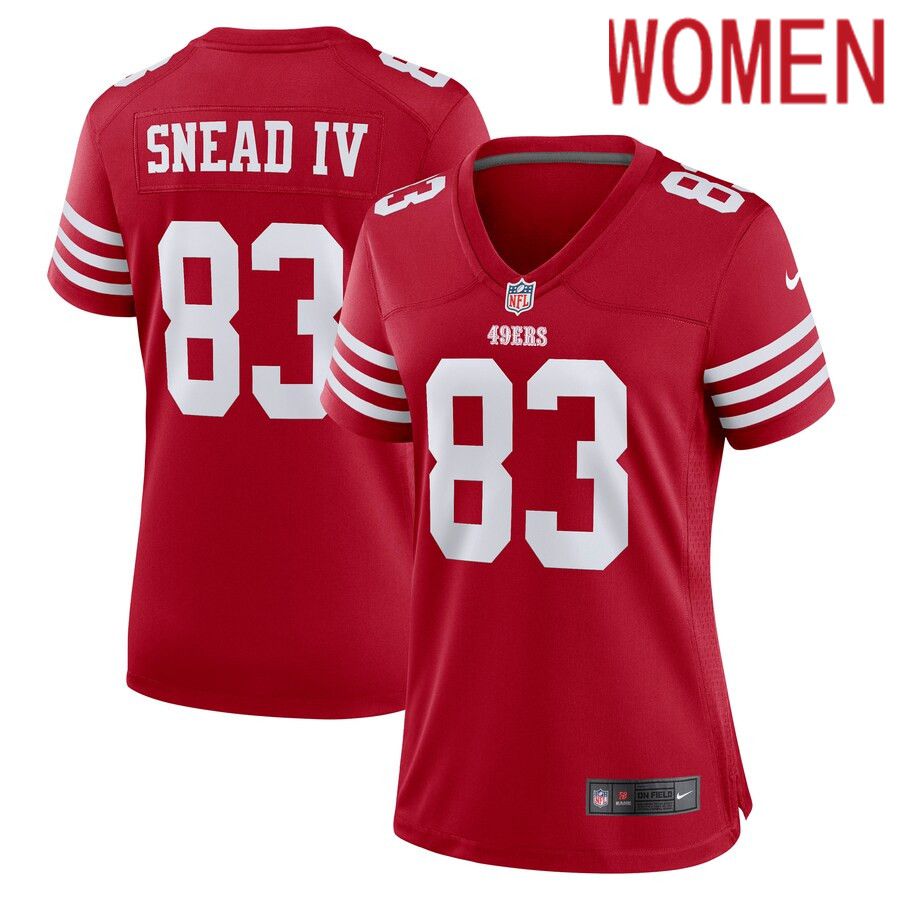 Women San Francisco 49ers 83 Willie Snead IV Nike Scarlet Game Player NFL Jersey